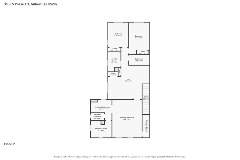 2,360/Mo, 3535 S Posse Trl Gilbert, AZ 85297 Floor Plan View 2