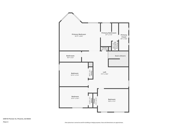 2,345/Mo, 6409 W Pioneer St Phoenix, AZ 85043 Floor Plan View 2