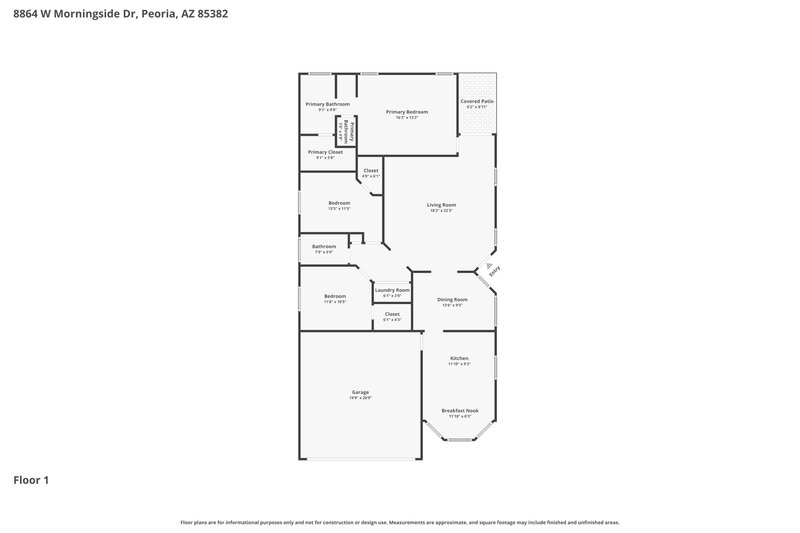 1,965/Mo, 8864 W Morningside Dr Peoria, AZ 85382 Floor Plan View