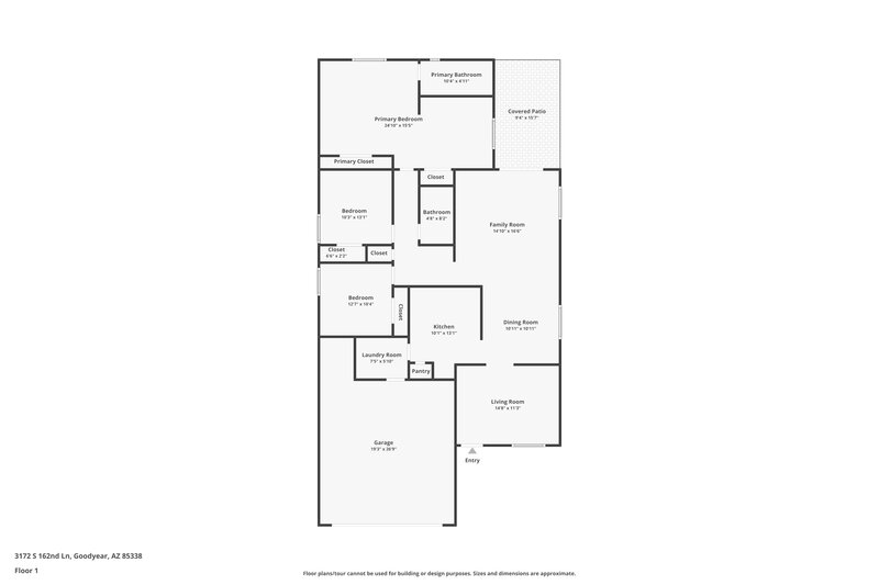 1,895/Mo, 3172 S 162nd Ln Goodyear, AZ 85338 Floor Plan View