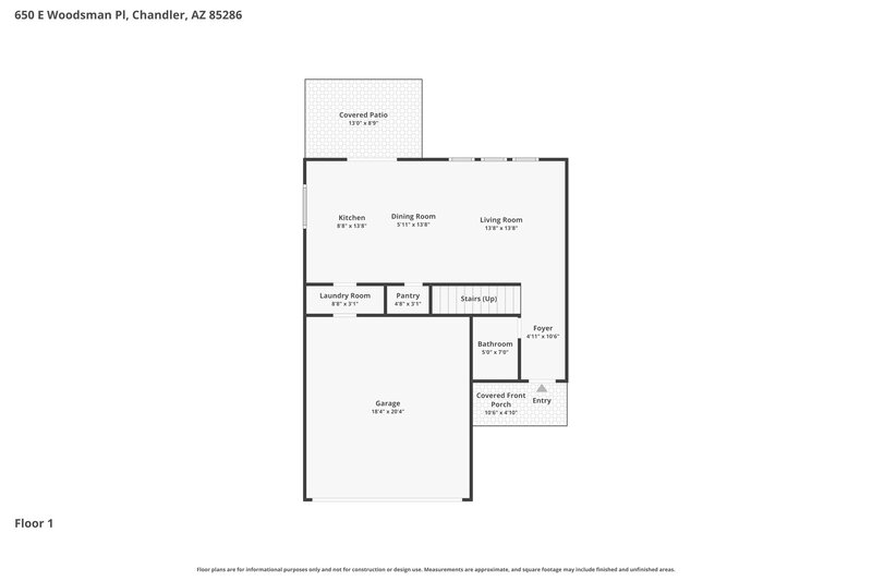 2,290/Mo, 650 E Woodsman Pl Chandler, AZ 85286 Floor Plan View