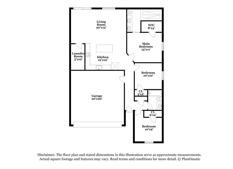 2,120/Mo, 4734 S 38th Ln Phoenix, AZ 85041 Floor Plan View
