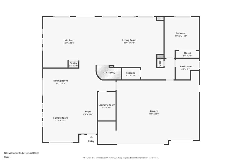 2,470/Mo, 5206 W Bowker St Laveen, AZ 85339 Floor Plan View