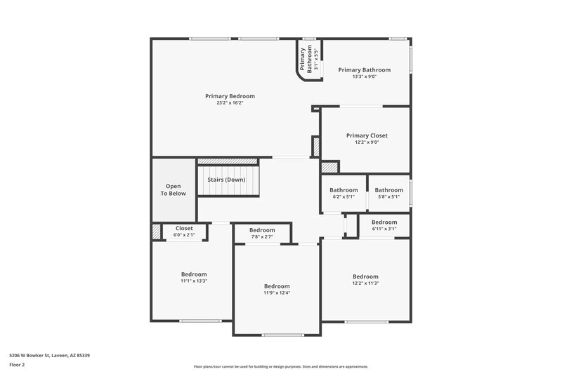 2,470/Mo, 5206 W Bowker St Laveen, AZ 85339 Floor Plan View 2
