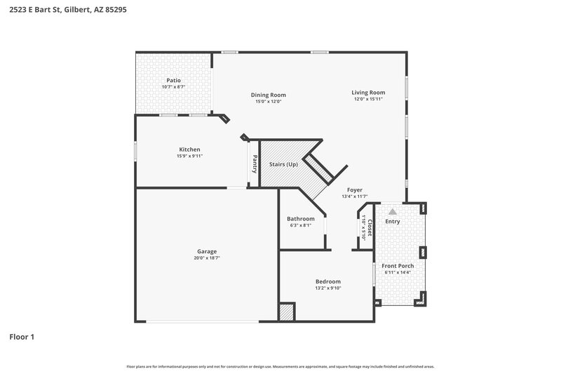 2,475/Mo, 2523 E Bart St Gilbert, AZ 85295 Floor Plan View