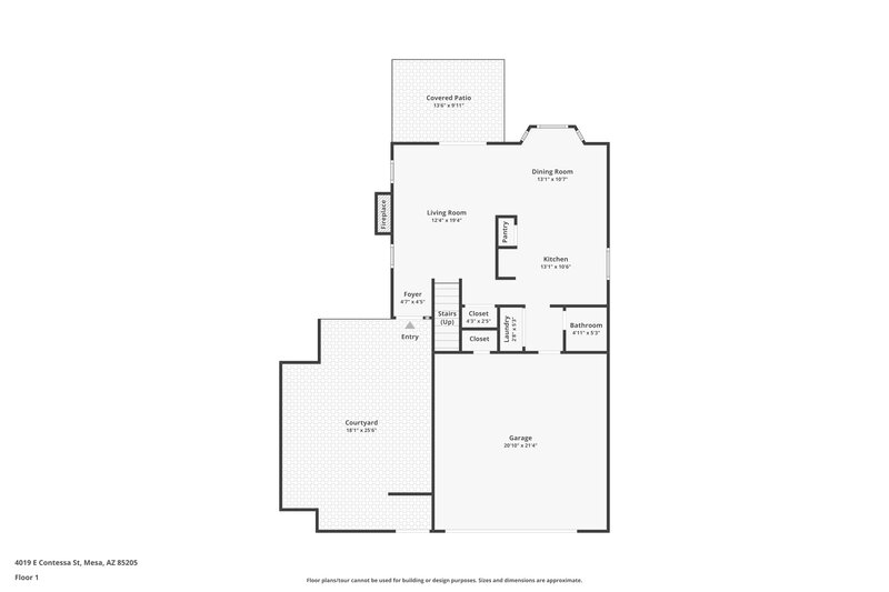 2,095/Mo, 4019 E Contessa St Mesa, AZ 85205 Floor Plan View