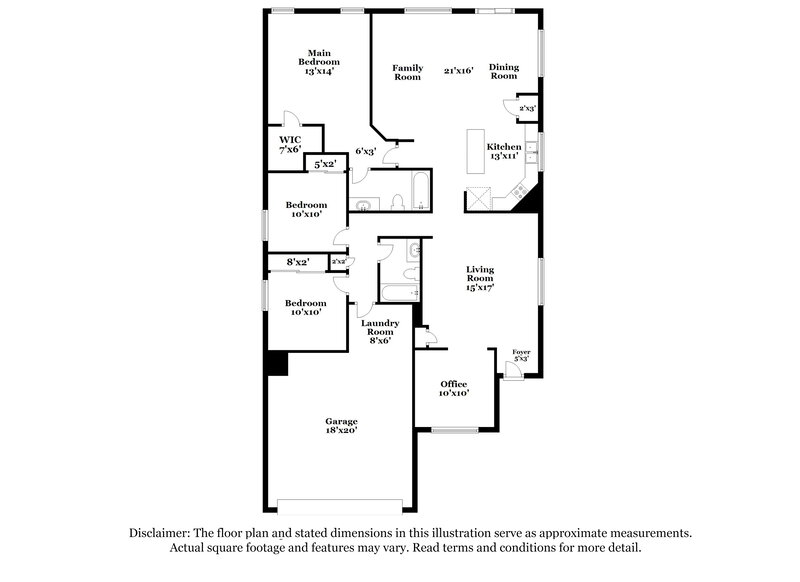 2,410/Mo, 6617 S 31st Dr Phoenix, AZ 85041 Floor Plan View