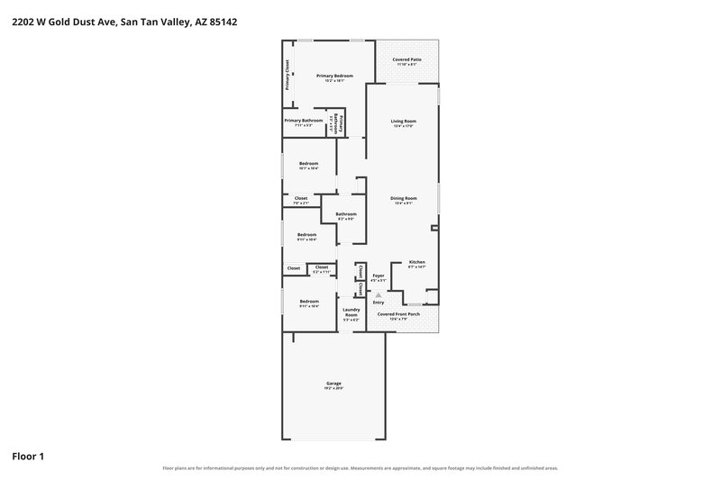 1,775/Mo, 2202 W Gold Dust Ave San Tan Valley, AZ 85144 Floor Plan View