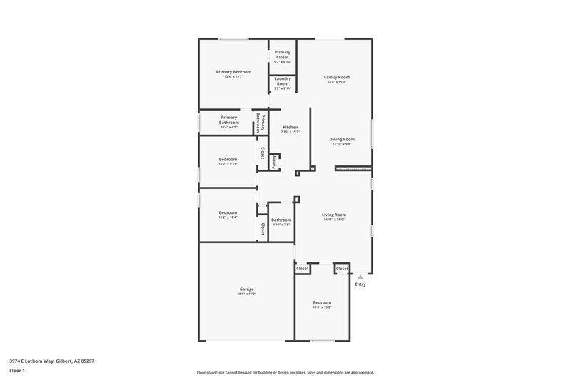 2,195/Mo, 3974 E Latham Way Gilbert, AZ 85297 Floor Plan View