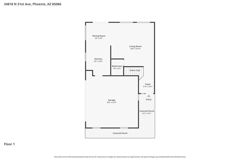 2,115/Mo, 34818 N 31st Ave Phoenix, AZ 85086 Floor Plan View