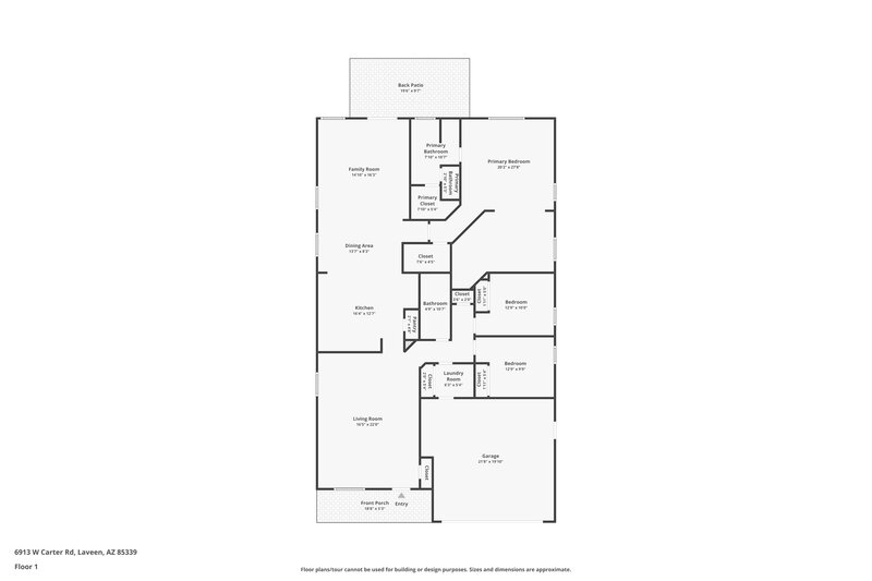 2,205/Mo, 6913 W Carter Rd Laveen, AZ 85339 Floor Plan View