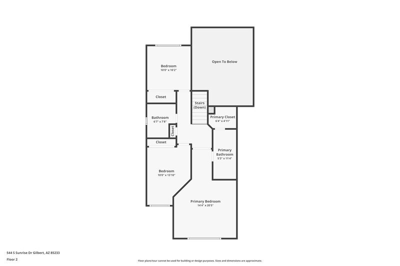 2,460/Mo, 544 S Sunrise Dr Gilbert, AZ 85233 Floor Plan View 2