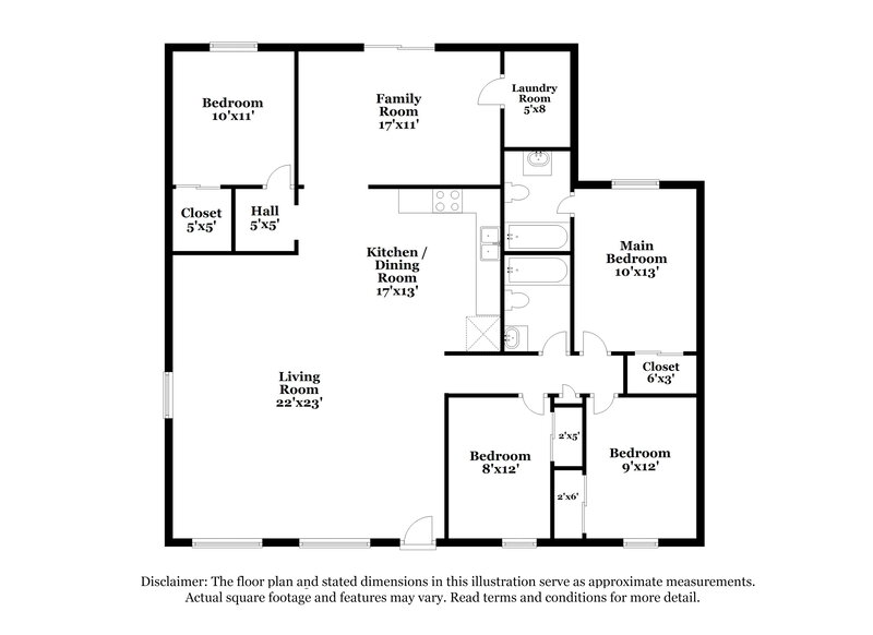 1,805/Mo, 6850 W Coolidge St Phoenix, AZ 85033 Floor Plan View