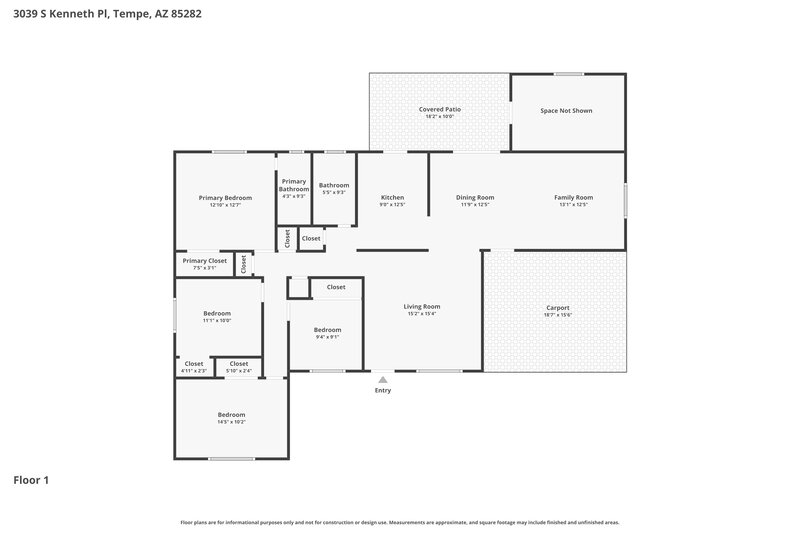 2,585/Mo, 3039 S Kenneth Pl Tempe, AZ 85282 Floor Plan View