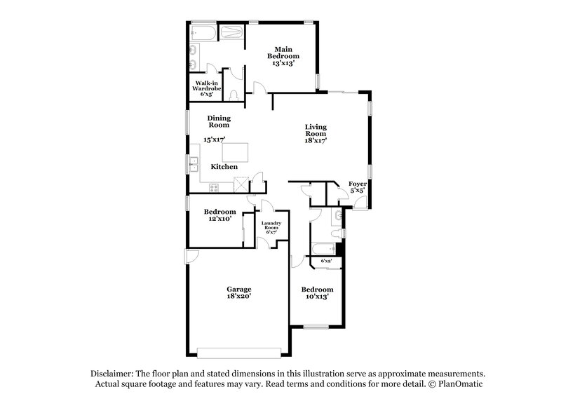 1,990/Mo, 10215 W Hilton Ave Tolleson, AZ 85353 Floor Plan View