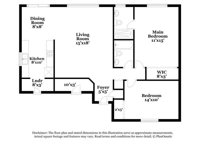 1,640/Mo, 4615 N 75th Ln Phoenix, AZ 85033 Floor Plan View