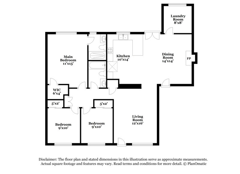 1,880/Mo, 7161 W Osborn Rd Phoenix, AZ 85033 Floor Plan View
