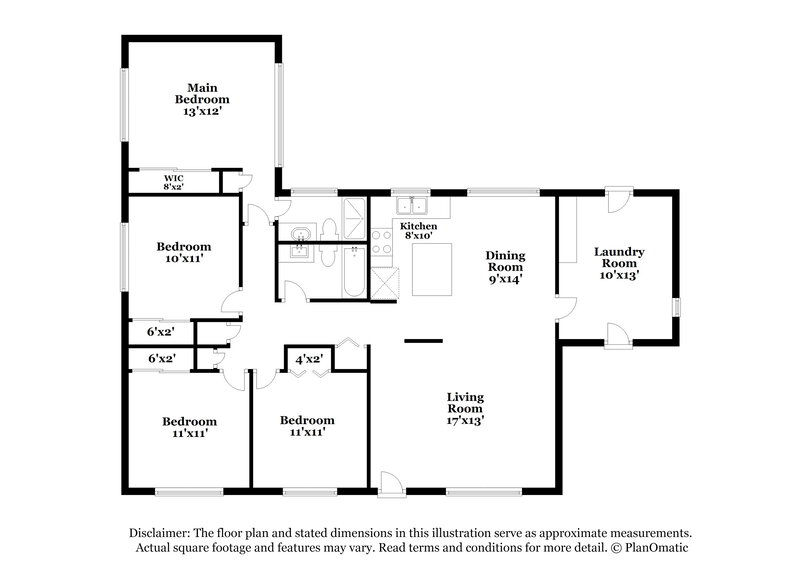 1,970/Mo, 3307 W Corrine Dr Phoenix, AZ 85029 Floor Plan View