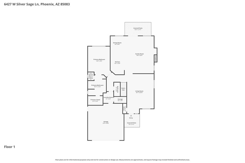 2,415/Mo, 6427 W Silver Sage Ln Phoenix, AZ 85083 Floor Plan View