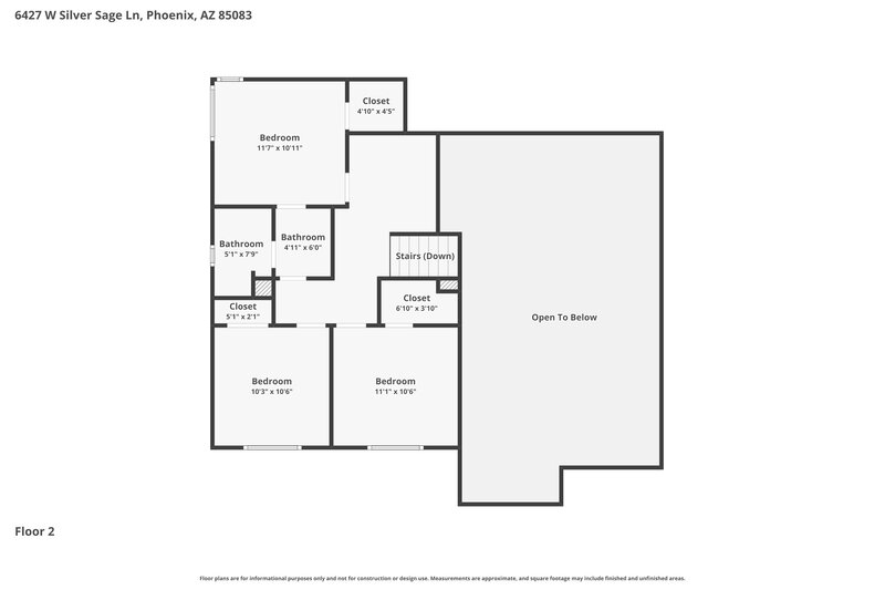 2,415/Mo, 6427 W Silver Sage Ln Phoenix, AZ 85083 Floor Plan View 2