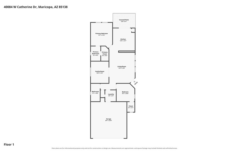 1,780/Mo, 40084 W Catherine Dr Maricopa, AZ 85138 Floor Plan View