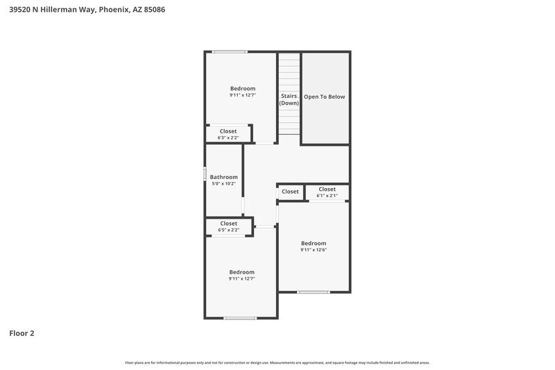 2,575/Mo, 39520 N Hillerman Way Phoenix, AZ 85086 Floor Plan View 2