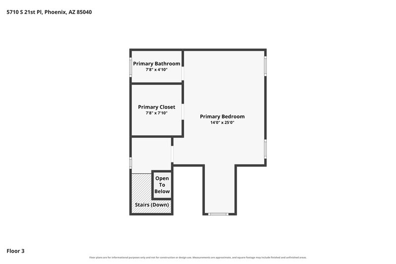 2,190/Mo, 5710 S 21st Pl Phoenix, AZ 85040 Floor Plan View 3