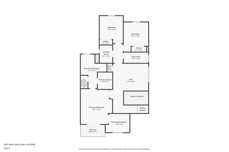 2,190/Mo, 820 S Adam Way Gilbert, AZ 85296 Floor Plan View 2