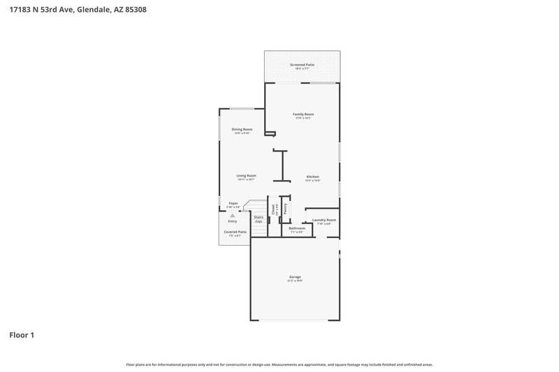 2,385/Mo, 17183 N 53rd Ave Glendale, AZ 85308 Floor Plan View