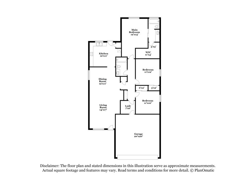 2,000/Mo, 6209 W Raymond St Phoenix, AZ 85043 Floor Plan View