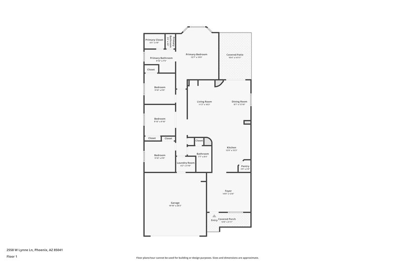2,075/Mo, 2558 W Lynne Ln Phoenix, AZ 85041 Floor Plan View