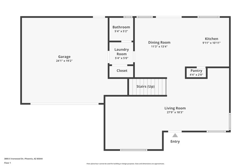 2,115/Mo, 3805 E Ironwood Dr Phoenix, AZ 85044 Floor Plan View