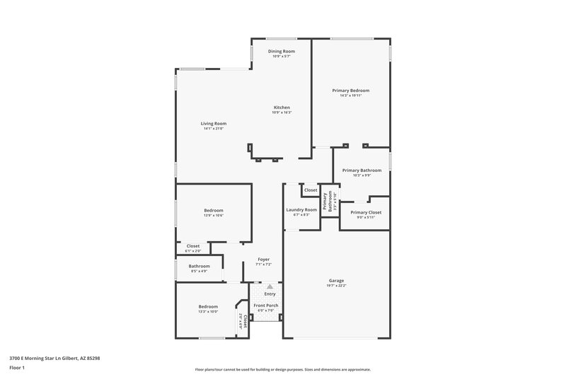 2,535/Mo, 3700 E Morning Star Ln Gilbert, AZ 85298 Floor Plan View