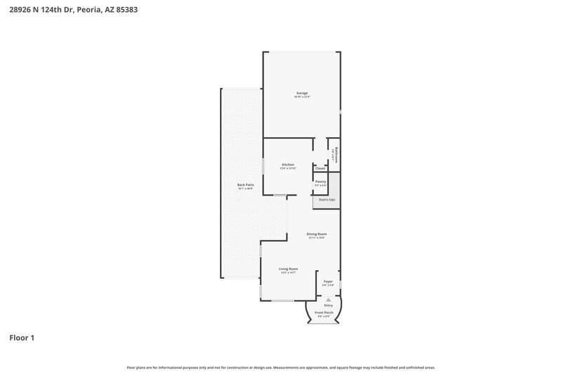 2,440/Mo, 28926 N 124th Dr Peoria, AZ 85383 Floor Plan View