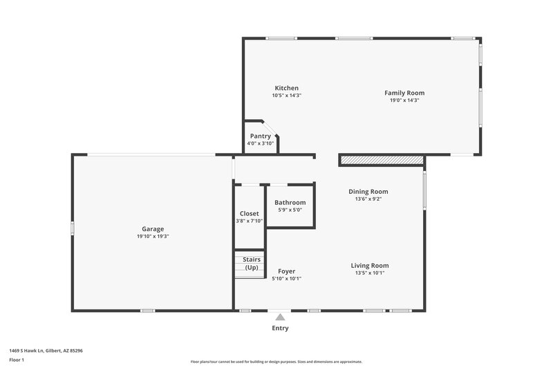 2,200/Mo, 1469 S Hawk Ln Gilbert, AZ 85296 Floor Plan View