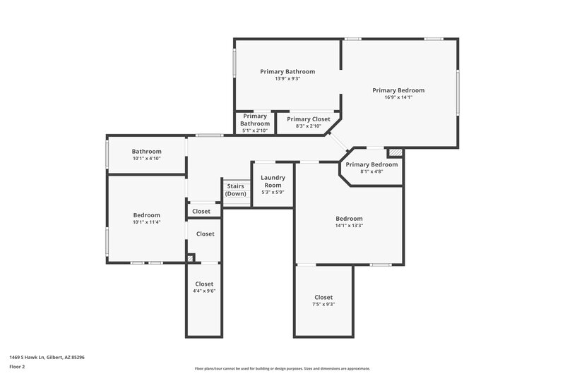 2,200/Mo, 1469 S Hawk Ln Gilbert, AZ 85296 Floor Plan View 2