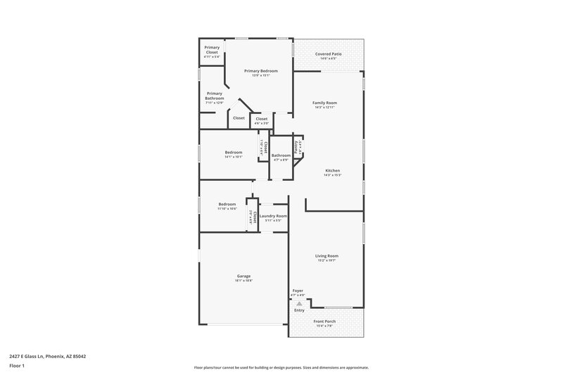 2,035/Mo, 2427 E Glass Ln Phoenix, AZ 85042 Floor Plan View
