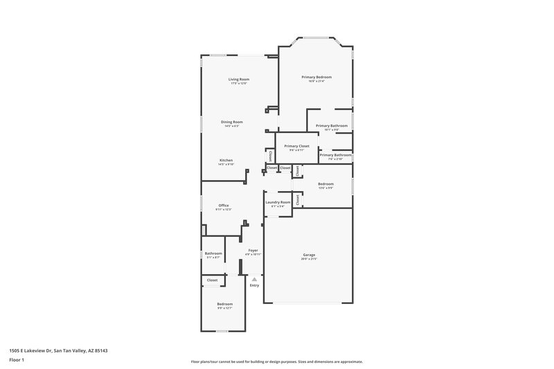 1,760/Mo, 1505 E Lakeview Dr San Tan Valley, AZ 85143 Floor Plan View