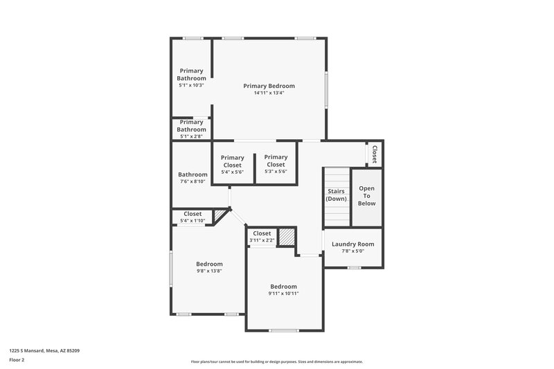 2,090/Mo, 1225 S Mansard Mesa, AZ 85209 Floor Plan View 2