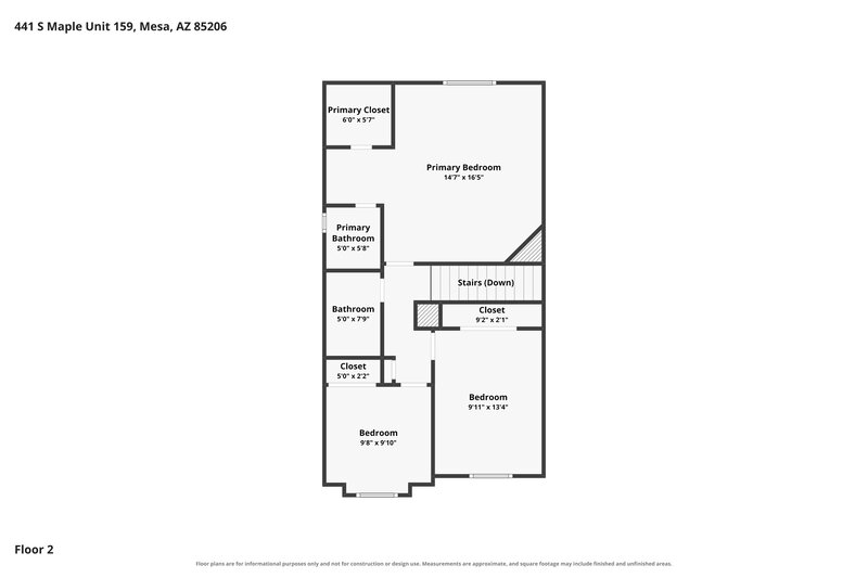 2,015/Mo, 441 S Maple 159 Mesa, AZ 85206 Floor Plan View 2
