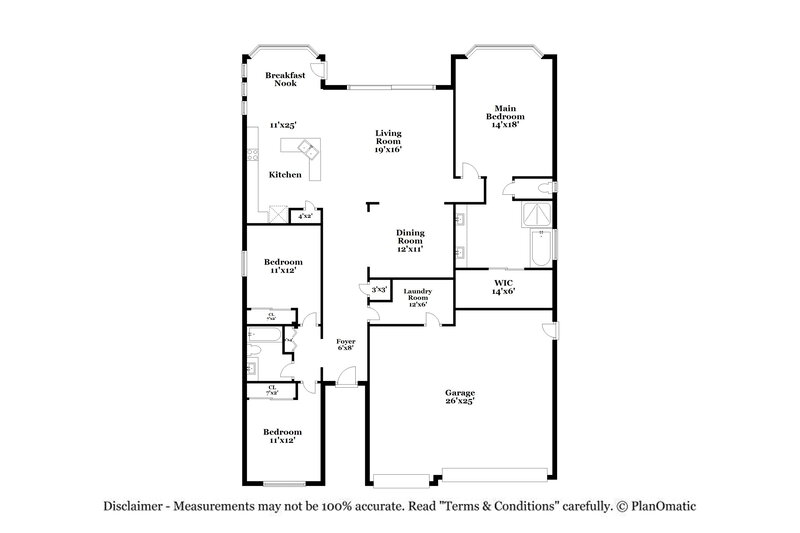 2,525/Mo, 6805 W Lariat Ln Peoria, AZ 85383 Floor Plan View