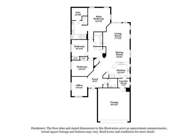2,100/Mo, 6806 W Evergreen Terrace Peoria, AZ 85383 Floor Plan View