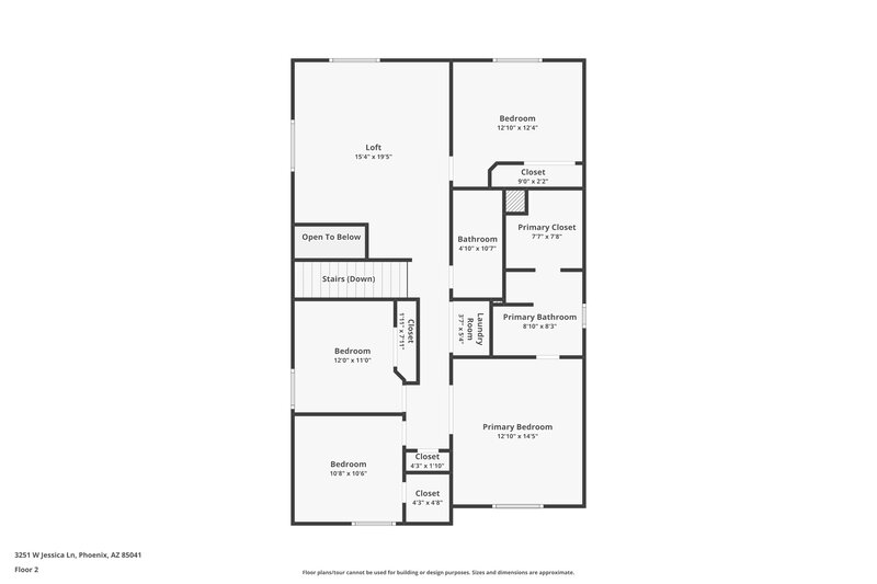 2,500/Mo, 3251 W Jessica Ln Phoenix, AZ 85041 Floor Plan View 2