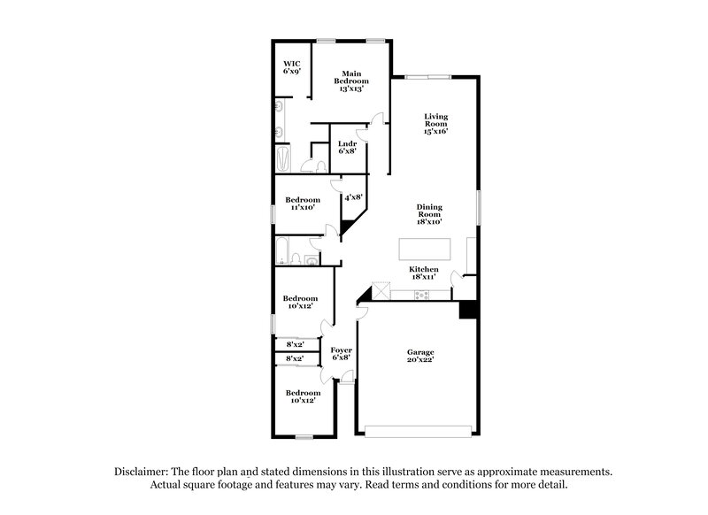 1,900/Mo, 25562 W Desert Dr Buckeye, AZ 85326 Floor Plan View