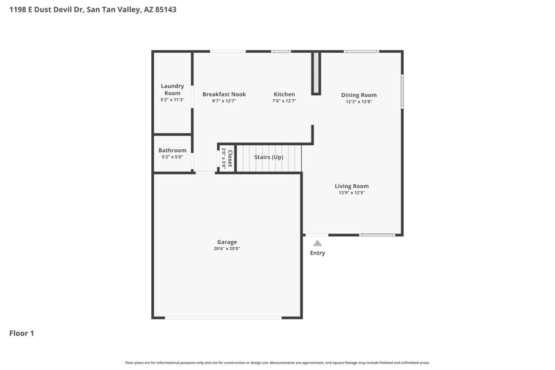 1,975/Mo, 1198 E Dust Devil DR San Tan Valley, AZ 85143 Floor Plan View