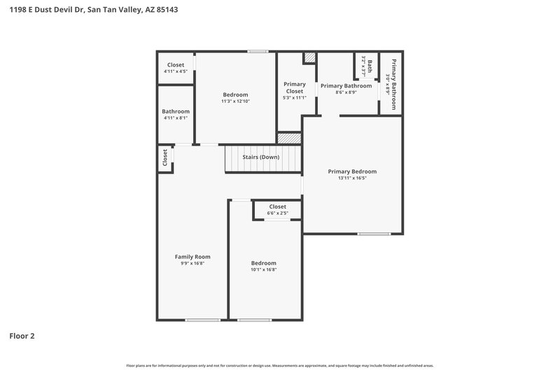 1,975/Mo, 1198 E Dust Devil DR San Tan Valley, AZ 85143 Floor Plan View 2