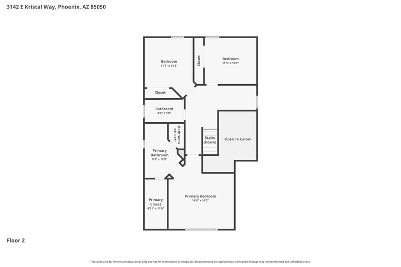 2,235/Mo, 3142 E Kristal Way Phoenix, AZ 85050 Floor Plan View