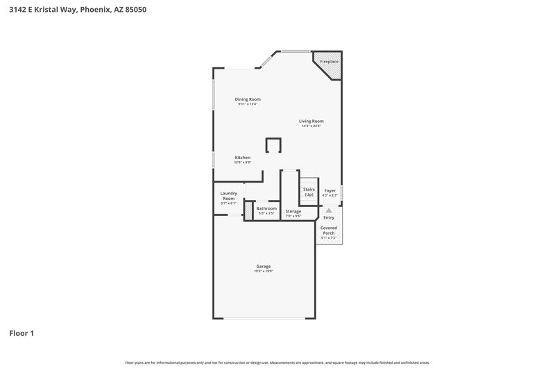 2,235/Mo, 3142 E Kristal Way Phoenix, AZ 85050 Floor Plan View 2
