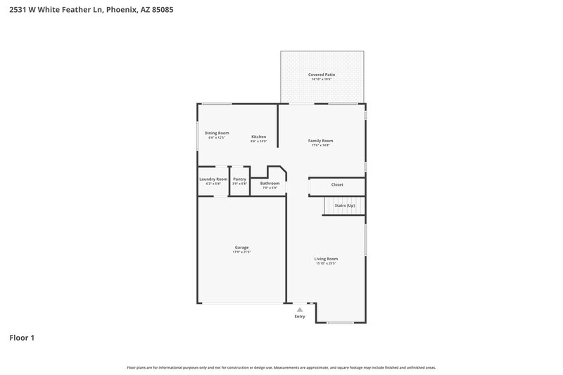 2,505/Mo, 2531 W White Feather Ln Phoenix, AZ 85085 Floor Plan View