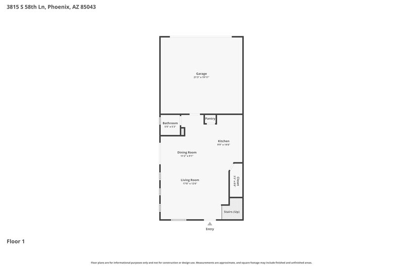 1,920/Mo, 3815 S 58th Ln Phoenix, AZ 85043 Floor Plan View